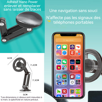 Rotatable car magnetic phone holder 6,3x9,8cm magnetic car phone holder magnétisme très puissant rotation réglable sur 360 degrés